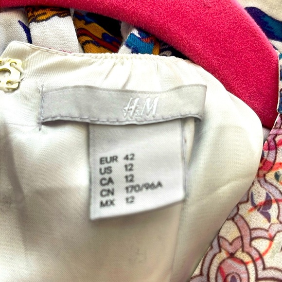 H&M Pink/Purple Floral Sleeveless Layered Chiffon Maxi Dress Size 12 - Picture 4 of 7